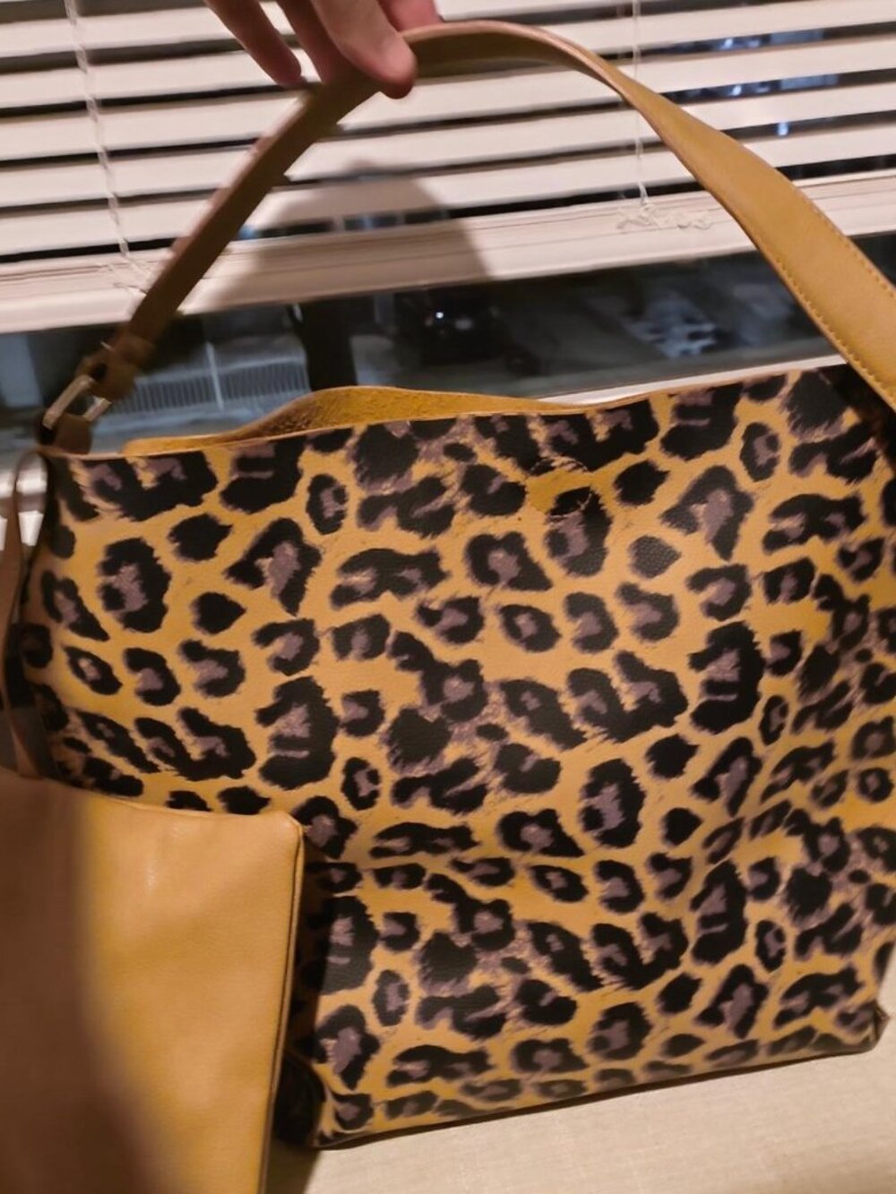 Barneys New York Animal Print Leather Brown Tote Bag w/ Pouch NEW - Picture 13 of 13